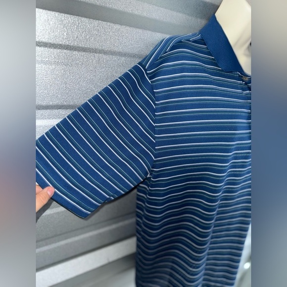 Men’s NIKE Golf Tour Performance DRI-Fit Blue Striped Polo Golf Shirt Size Large - Picture 6 of 10